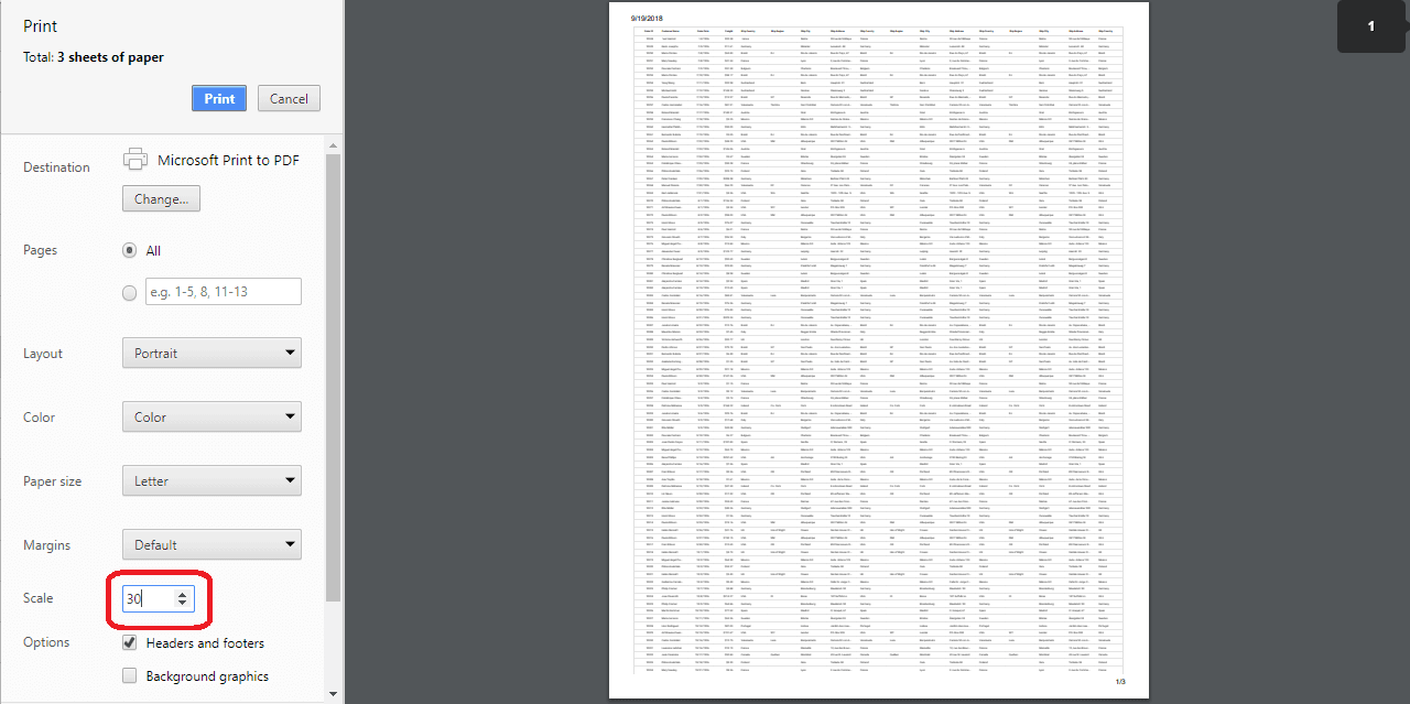 Printing large number of columns in Syncfusion Blazor DataGrid.