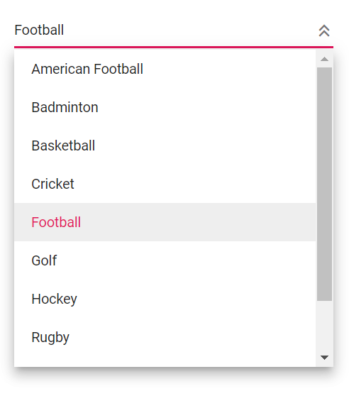 Blazor DropDownList with dropdown icon