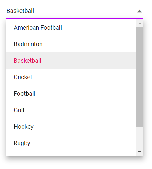 Blazor DropDownList focus color