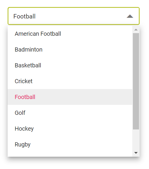 Blazor DropDownList focusing color outline theme