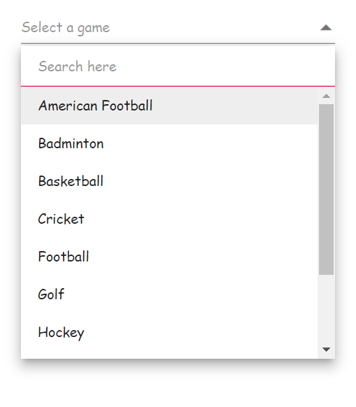 Blazor DropDownList with different font family