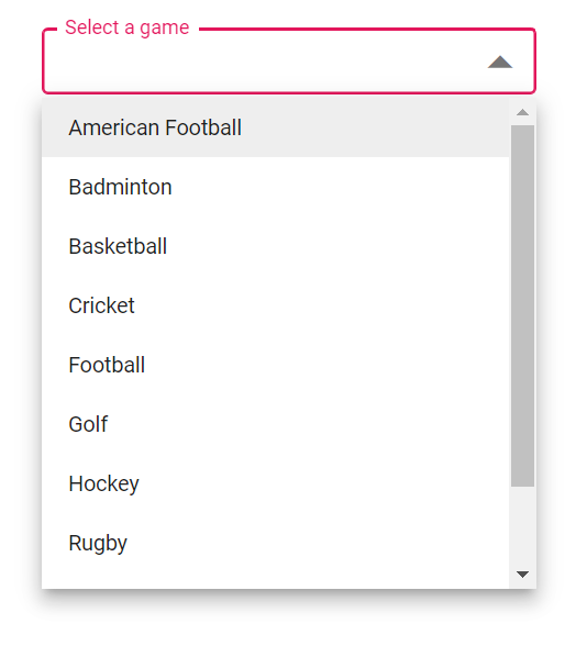 Blazor DropDownList with outline theme