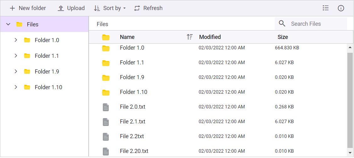 custom sorting in details view