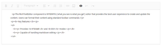 Blazor RichTextEditor with Code View