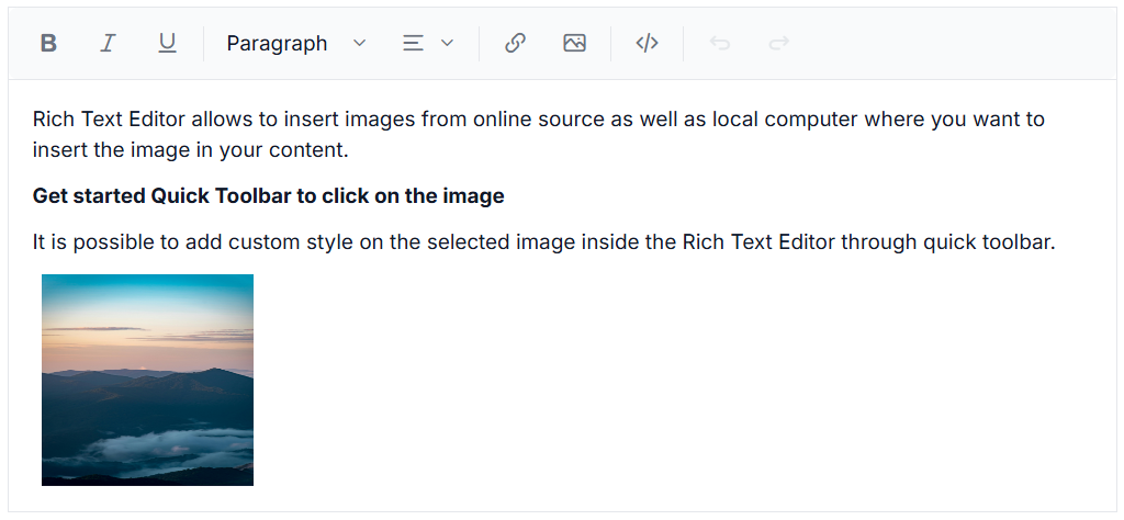 Blazor RichTextEditor with image