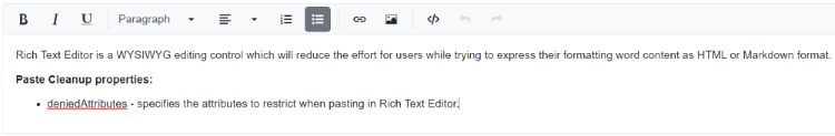 Blazor RichTextEditor with denied attribute