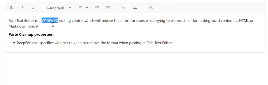 Blazor RichTextEditor with keep format