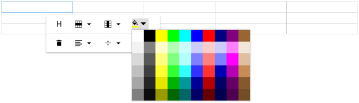 Blazor RichTextEditor changing table background color