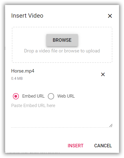 Blazor RichTextEditor video delete