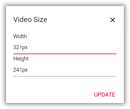 Blazor RichTextEditor video dimension